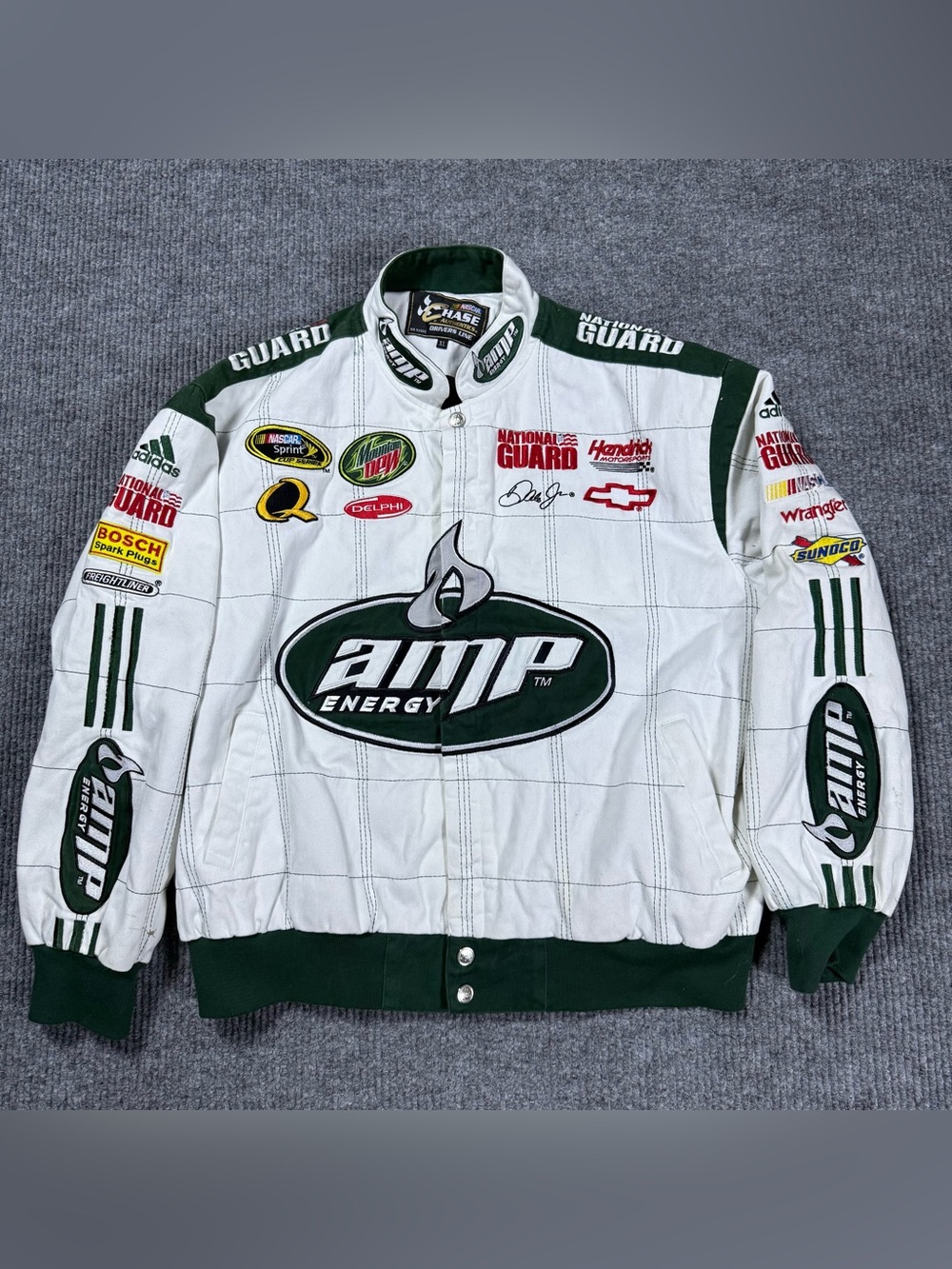 Chase Authentics NASCAR Dale Jr AMP Energy Racing Jacket Coat Quilted Size XL